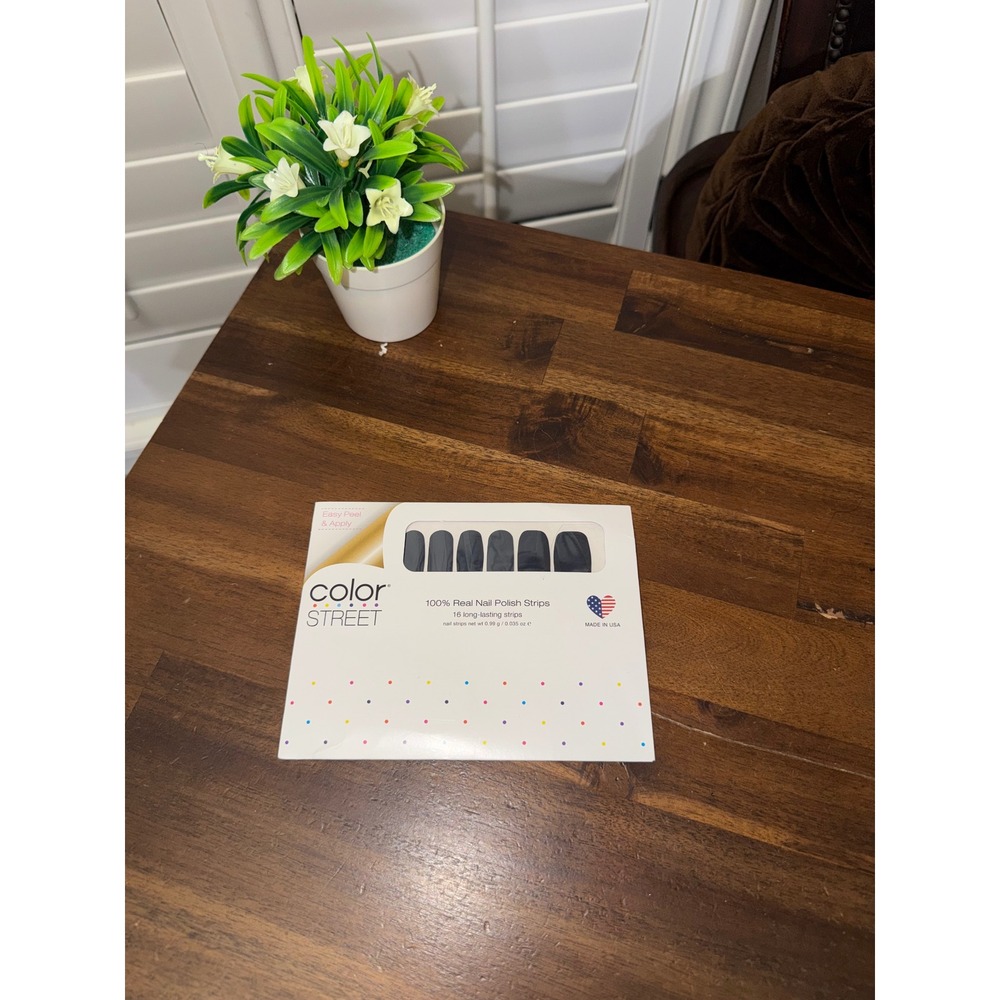 Color Street US Navy Nail Polish Strips FMC226 Dark Blue 16 Count Manicure Set